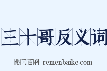 三十哥反义词是什么意思的图片